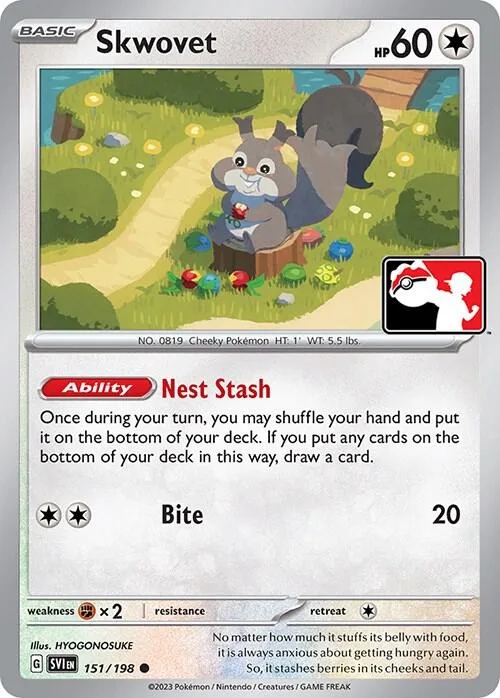 Skwovet Play! Pokémon Prize Pack Series Three card