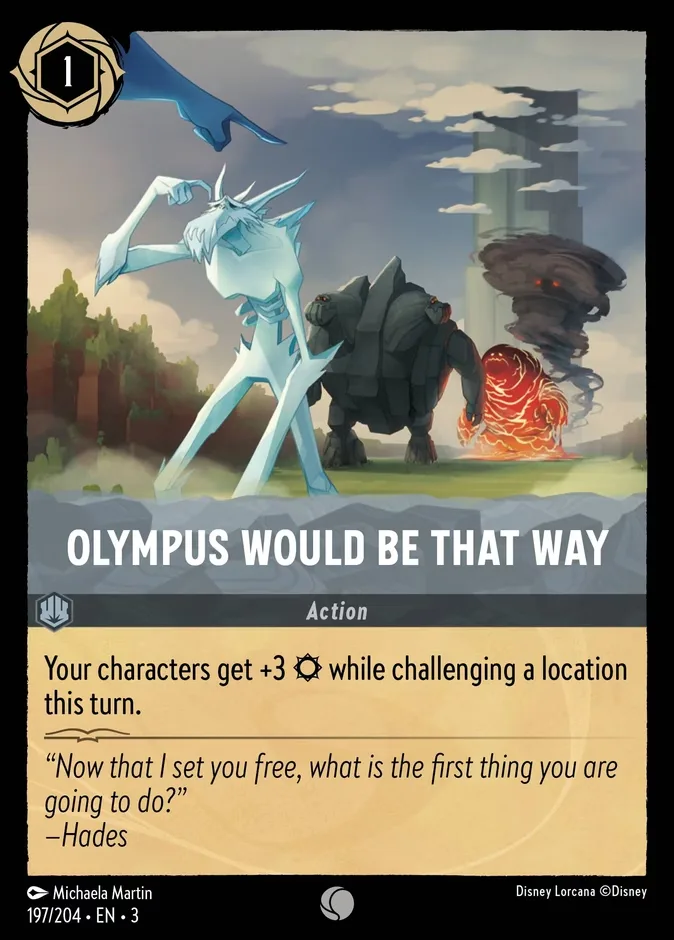 Olympus Would Be That Way #197 Into the Inklands Disney Lorcana card