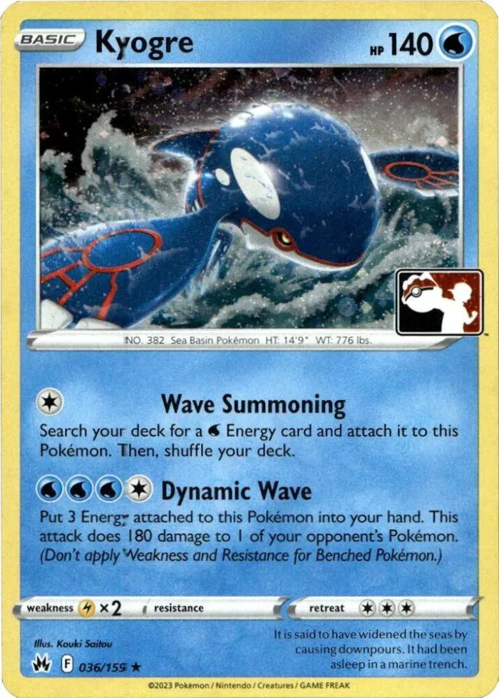Kyogre Play! Pokémon Prize Pack Series Four card