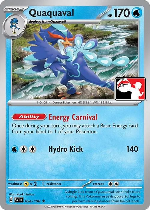 Quaquaval Play! Pokémon Prize Pack Series Four card