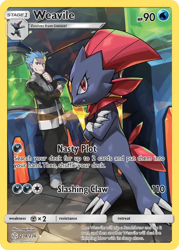 Weavile #238 Cosmic Eclipse Pokemon card
