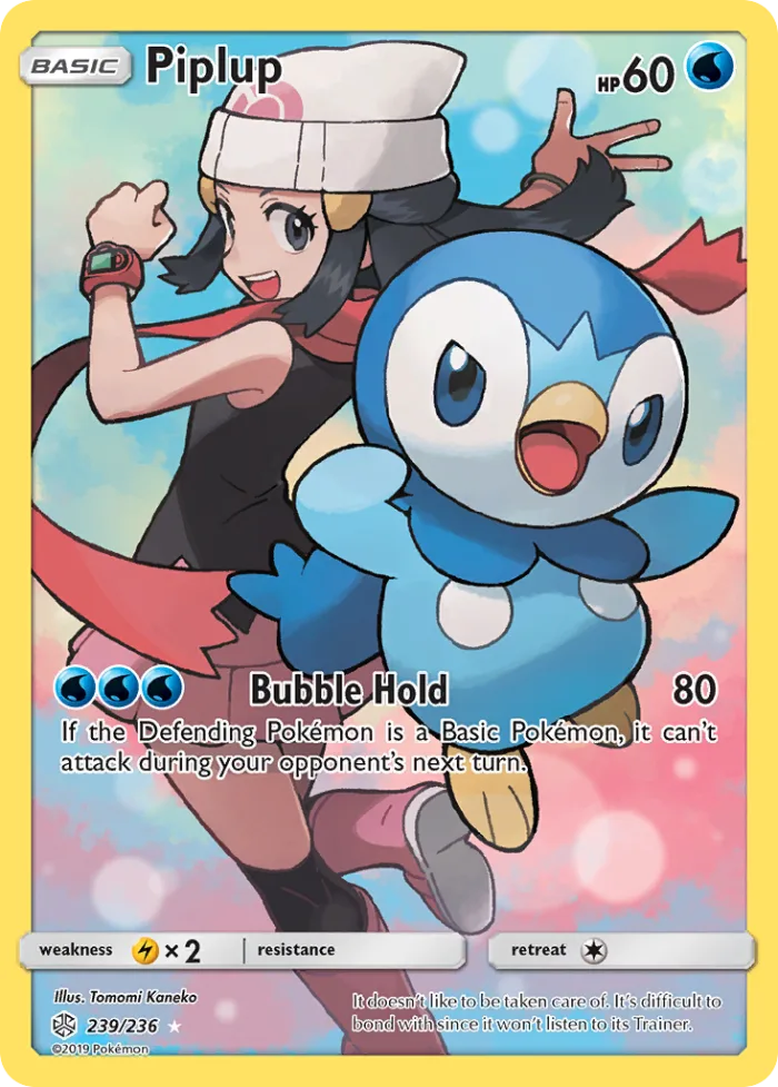 Piplup #239 Cosmic Eclipse Pokemon card