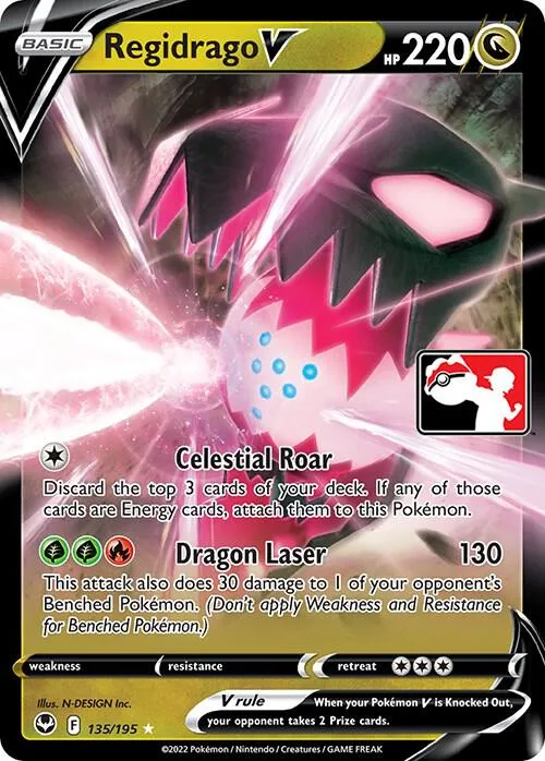 Regidrago V Play! Pokémon Prize Pack Series Four card