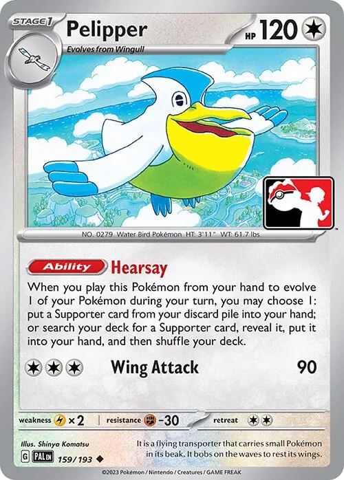 Pelipper Play! Pokémon Prize Pack Series Four card