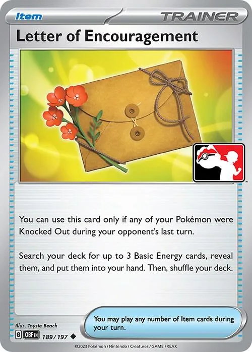 Letter of Encouragement Play! Pokémon Prize Pack Series Four card