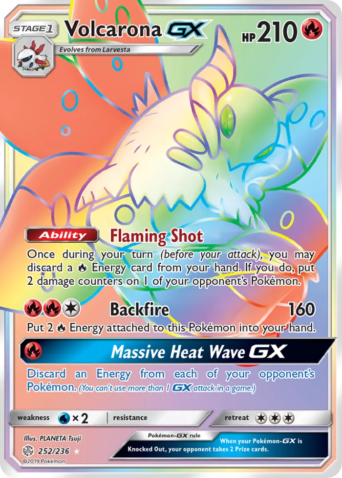 Volcarona-GX #252 Cosmic Eclipse Pokemon card