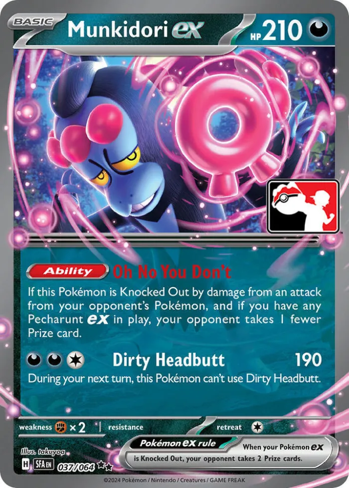 Munkidori ex Play! Pokémon Prize Pack Series Six card