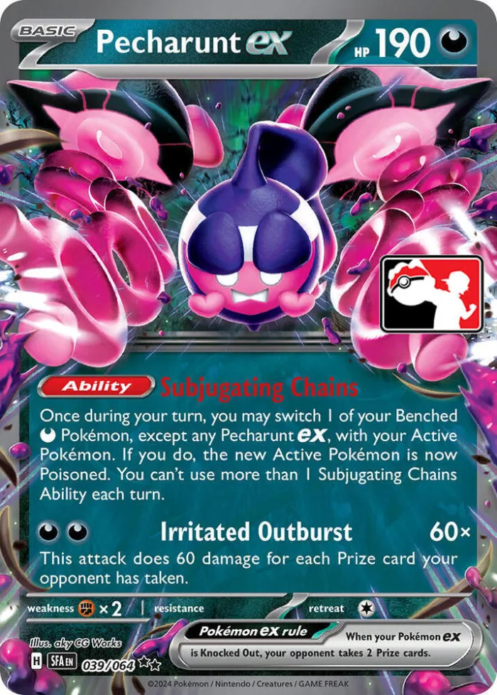 Pecharunt ex Play! Pokémon Prize Pack Series Six card