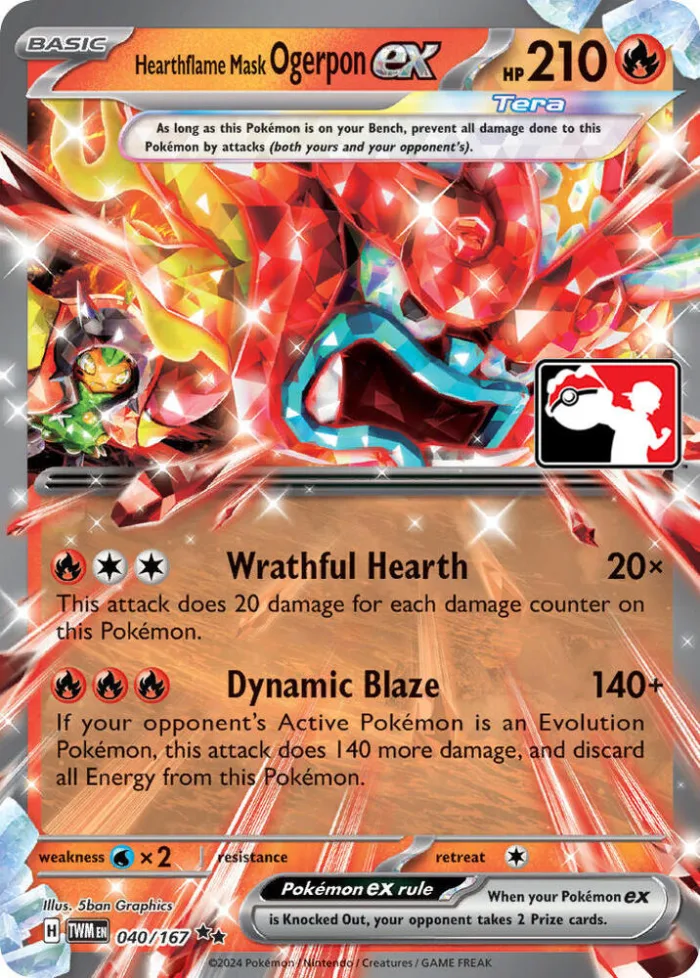 Hearthflame Mask Ogerpon ex Play! Pokémon Prize Pack Series Six card