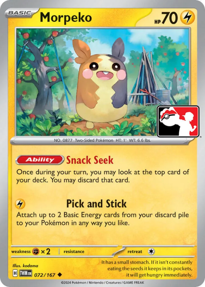 Morpeko Play! Pokémon Prize Pack Series Six card
