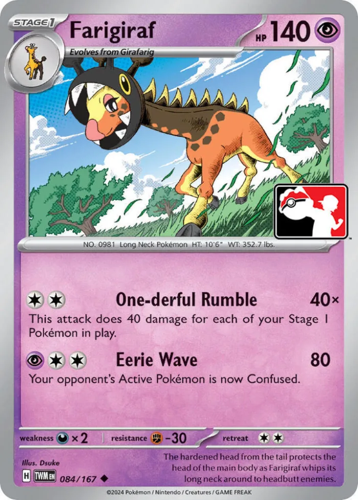 Farigiraf Play! Pokémon Prize Pack Series Six card