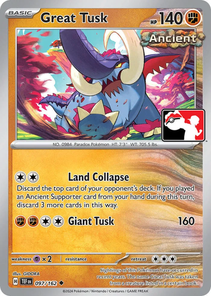 Great Tusk Play! Pokémon Prize Pack Series Six card