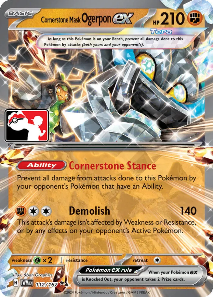 Cornerstone Mask Ogerpon ex Play! Pokémon Prize Pack Series Six card