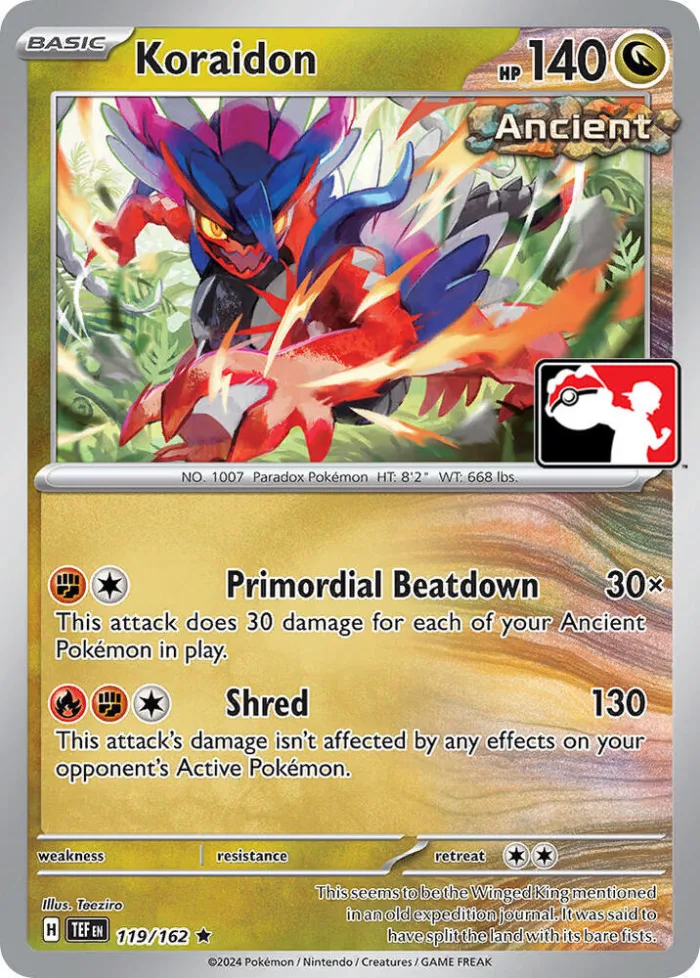 Koraidon Play! Pokémon Prize Pack Series Six card