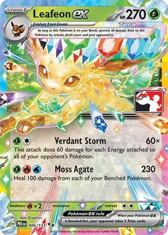 Leafeon ex Play! Pokémon Prize Pack Series Seven card