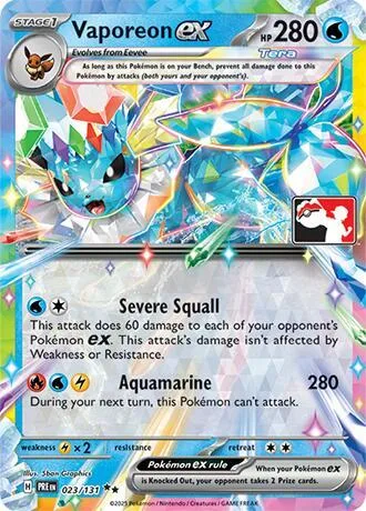 Vaporeon ex Play! Pokémon Prize Pack Series Seven card
