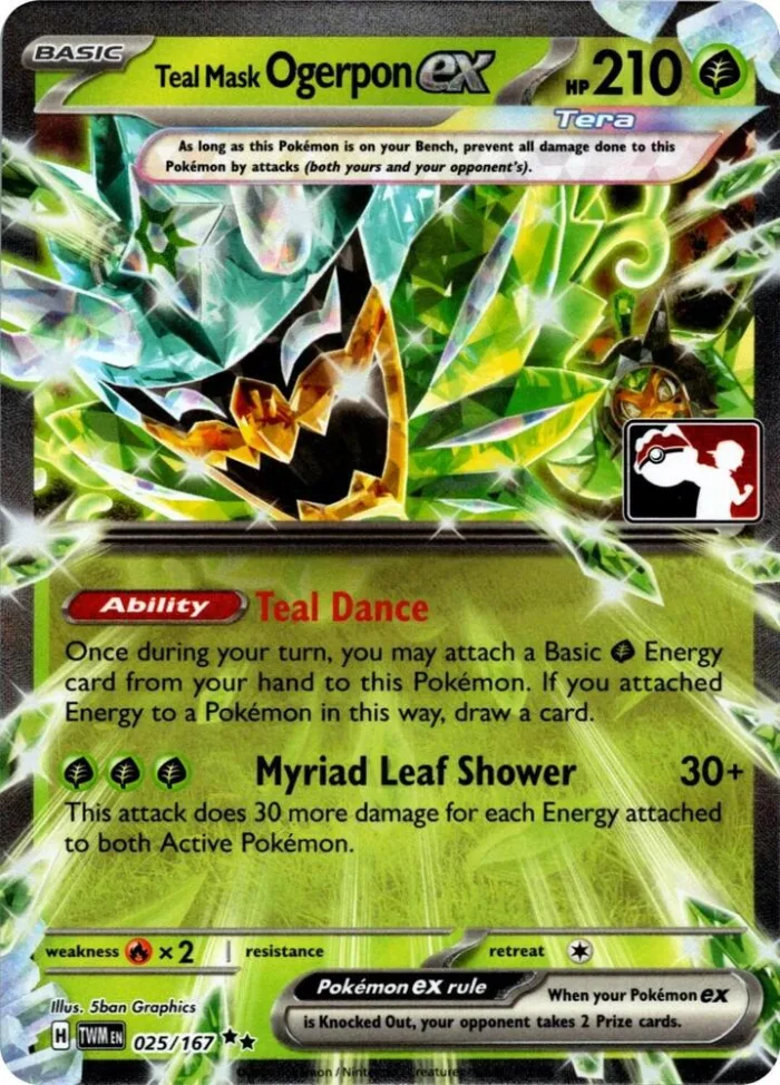 Teal Mask Ogerpon ex Play! Pokémon Prize Pack Series Seven card
