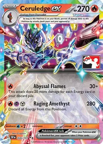 Ceruledge ex Play! Pokémon Prize Pack Series Seven card
