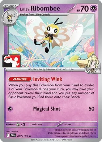 Lillie's Ribombee Play! Pokémon Prize Pack Series Seven card
