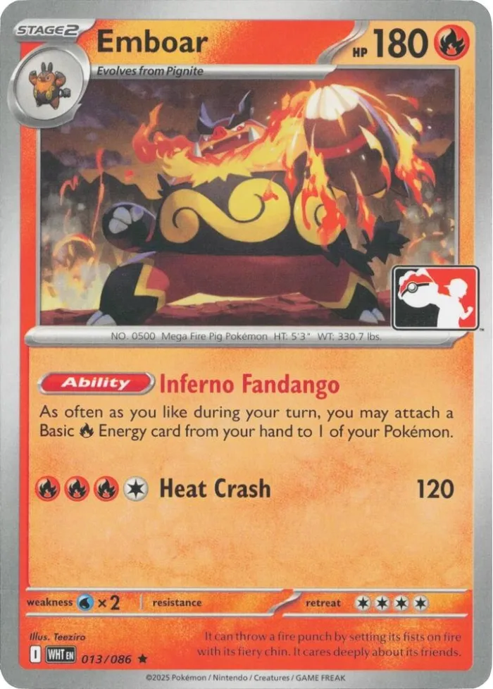 Emboar Play! Pokémon Prize Pack Series Eight card