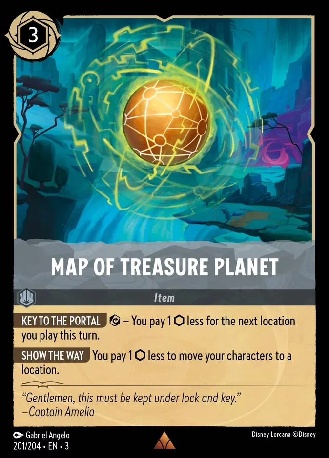Map of Treasure Planet #201 Into the Inklands Disney Lorcana card