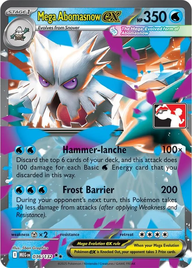 Mega Abomasnow ex Play! Pokémon Prize Pack Series Eight card