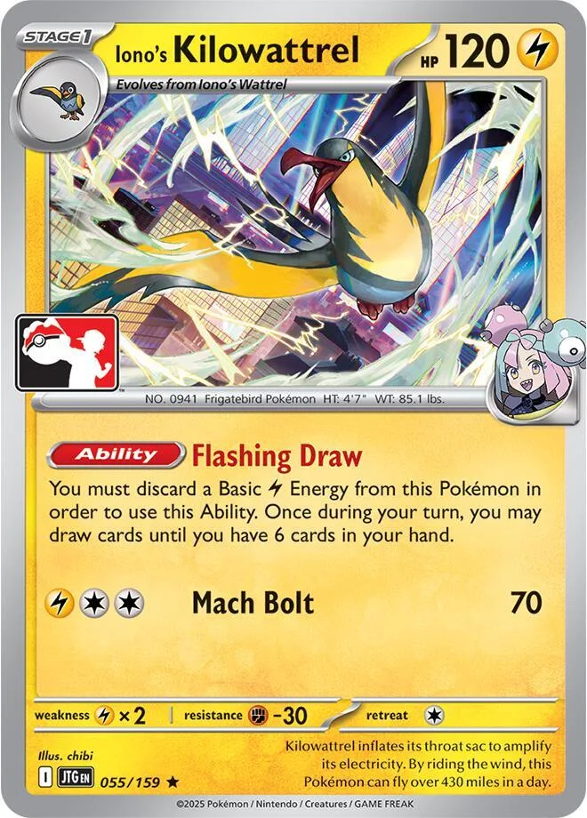 Iono's Kilowattrel Play! Pokémon Prize Pack Series Eight card