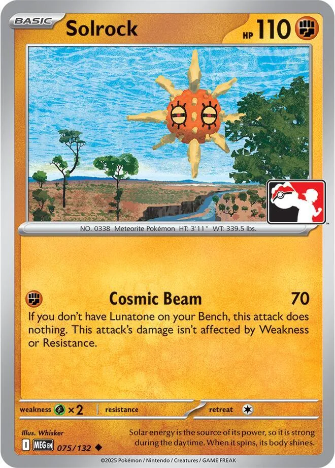 Solrock Play! Pokémon Prize Pack Series Eight card
