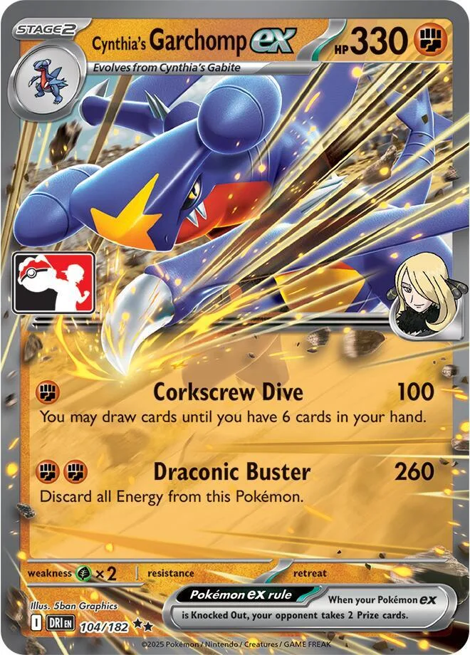 Cynthia's Garchomp ex Play! Pokémon Prize Pack Series Eight card