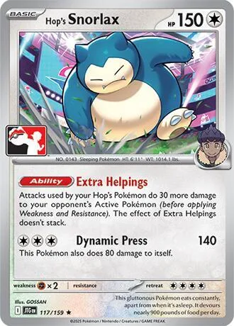 Hop's Snorlax Play! Pokémon Prize Pack Series Eight card