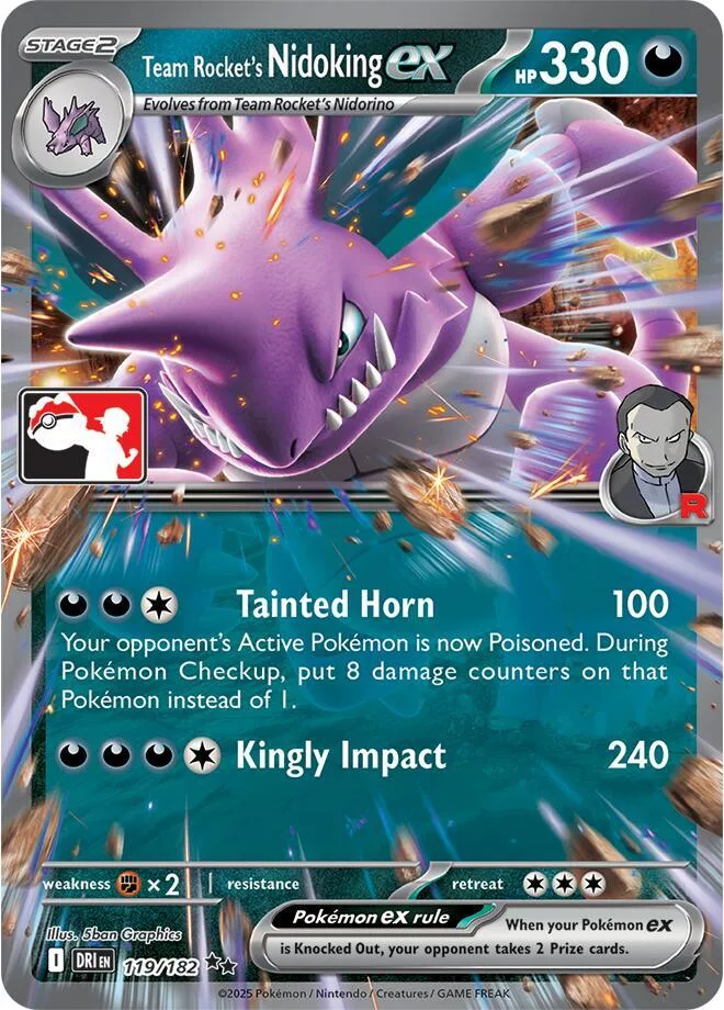 Team Rocket's Nidoking ex Play! Pokémon Prize Pack Series Eight card
