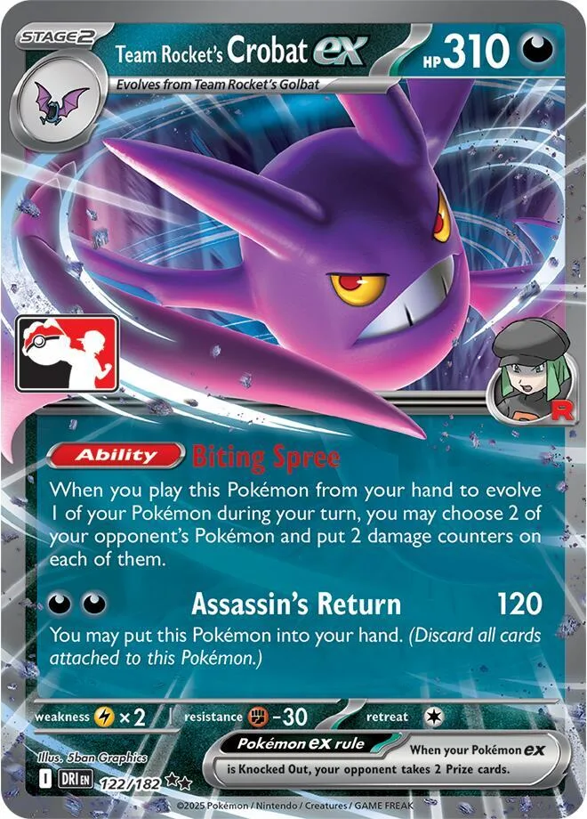 Team Rocket's Crobat ex Play! Pokémon Prize Pack Series Eight card