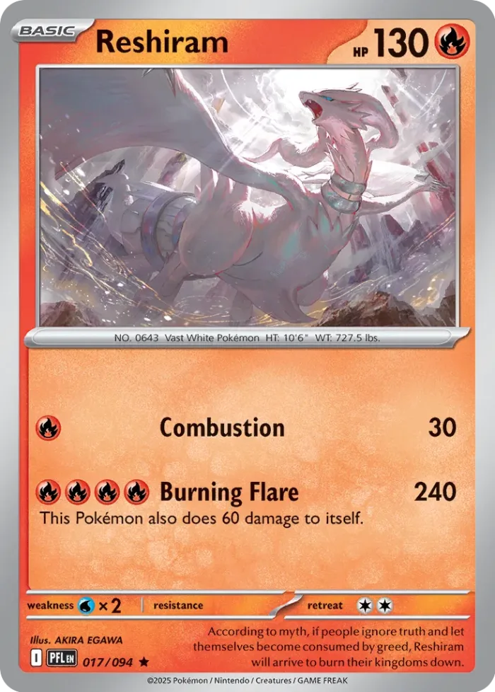 Reshiram Play! Pokémon Prize Pack Series Nine card