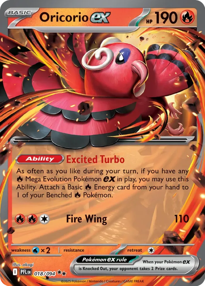 Oricorio ex Play! Pokémon Prize Pack Series Nine card