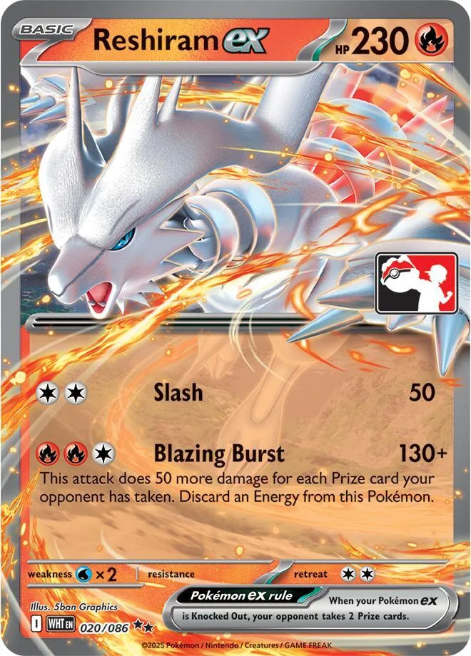 Reshiram ex Play! Pokémon Prize Pack Series Nine card