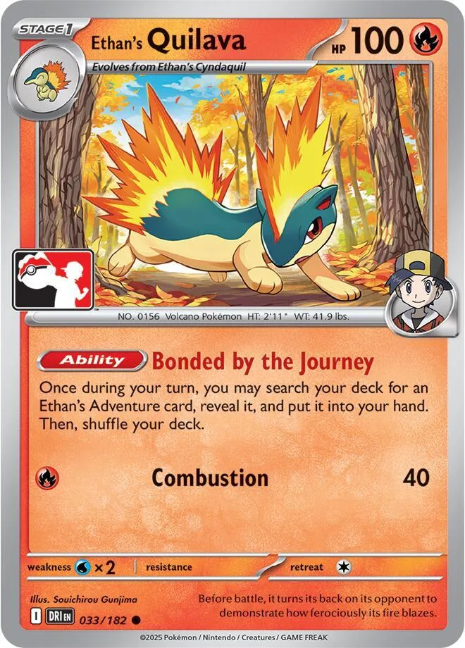 Ethan's Quilava Play! Pokémon Prize Pack Series Nine card