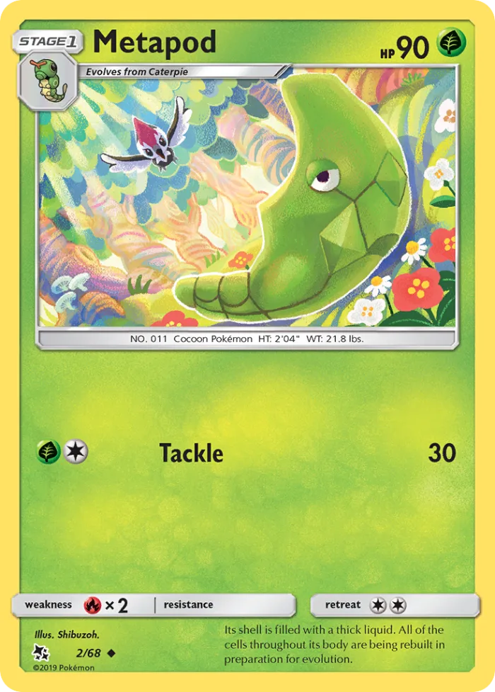 Metapod #2 Hidden Fates Pokemon card