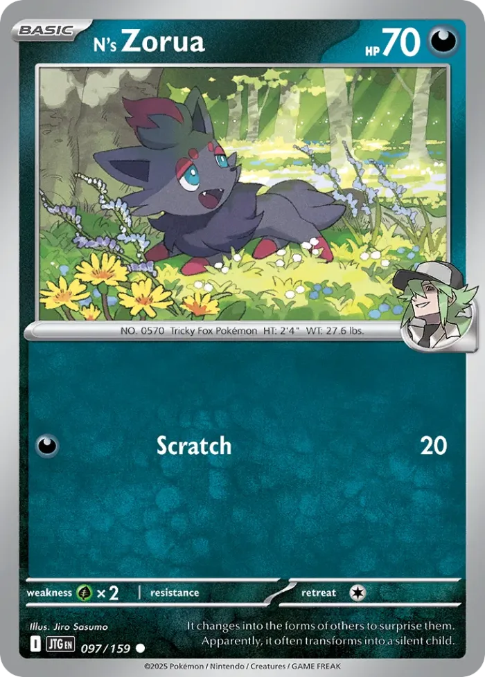N's Zorua Play! Pokémon Prize Pack Series Nine card