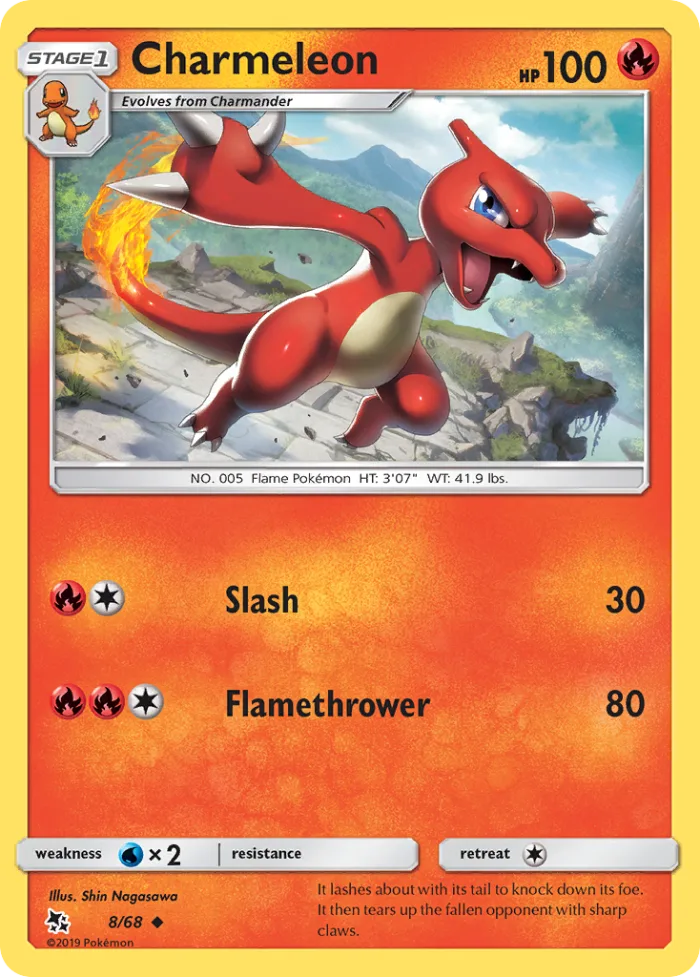 Charmeleon #8 Hidden Fates Pokemon card