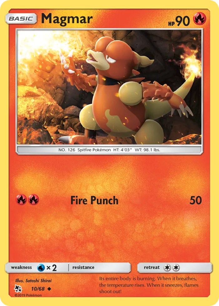 Magmar #10 Hidden Fates Pokemon card