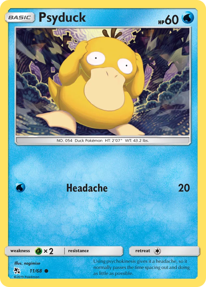Psyduck #11 Hidden Fates Pokemon card