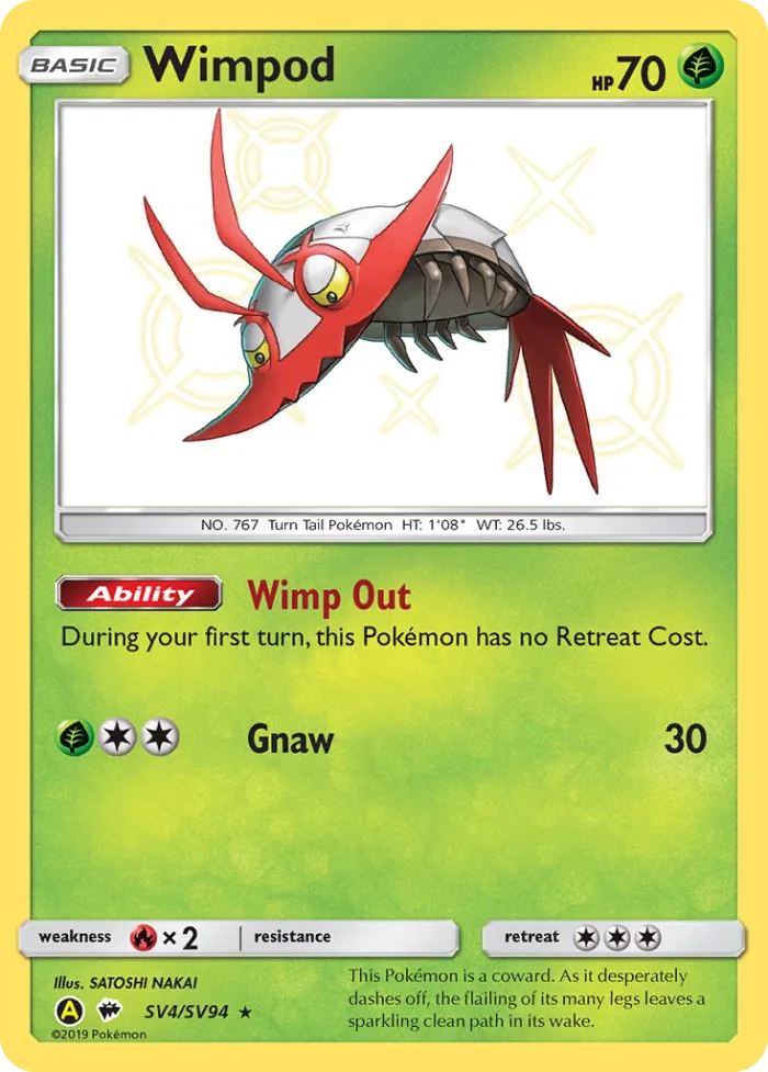 Wimpod #SV4 Hidden Fates Pokemon card