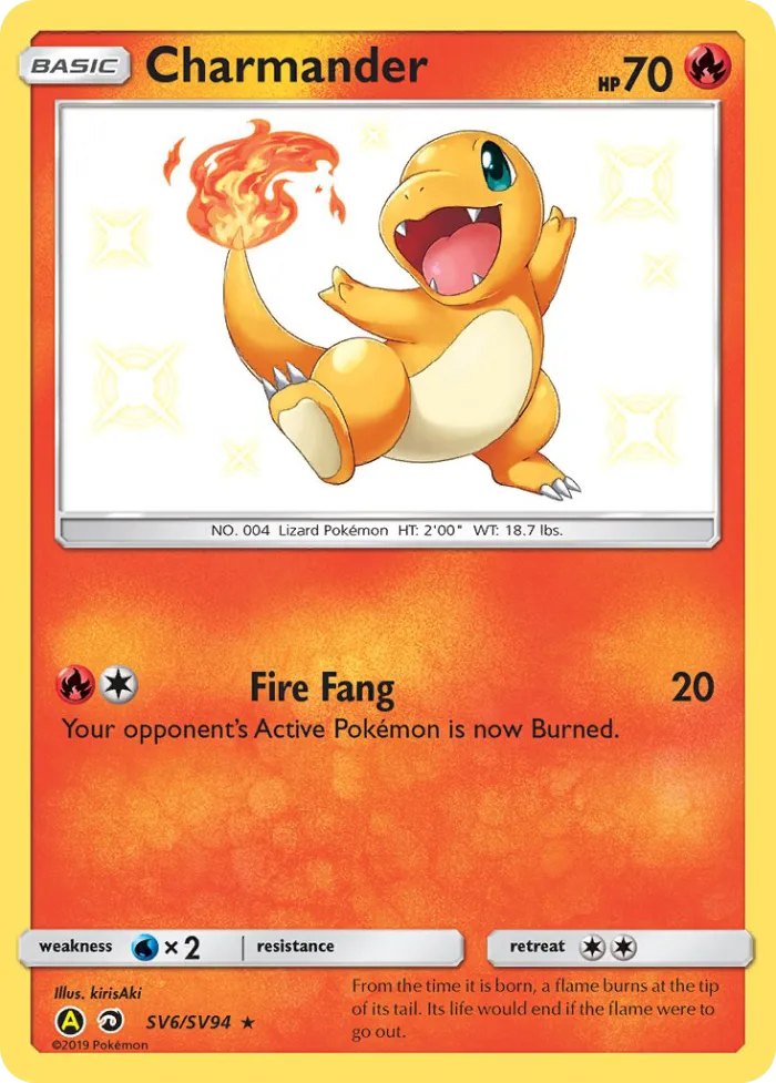 Charmander #SV6 Hidden Fates Pokemon card