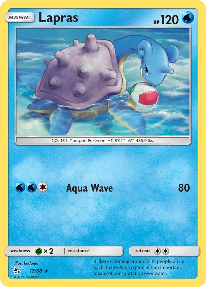 Lapras #17 Hidden Fates Pokemon card
