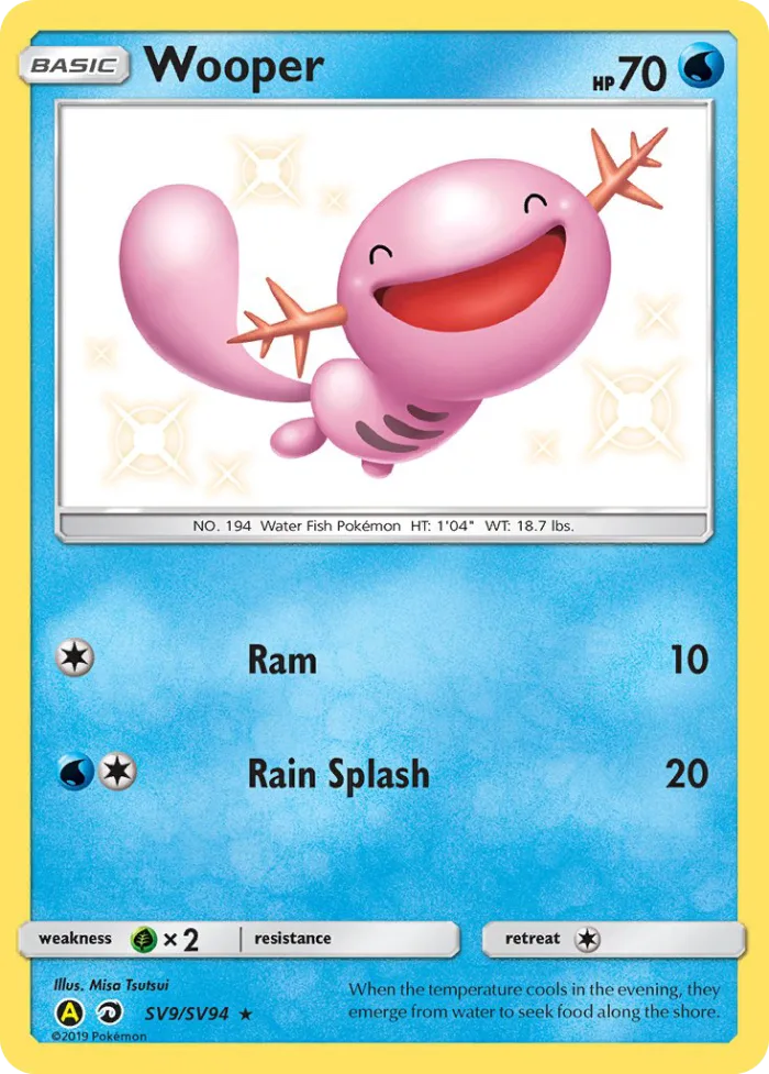 Wooper #SV9 Hidden Fates Pokemon card