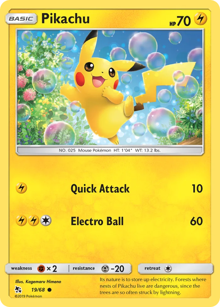 Pikachu #19 Hidden Fates Pokemon card