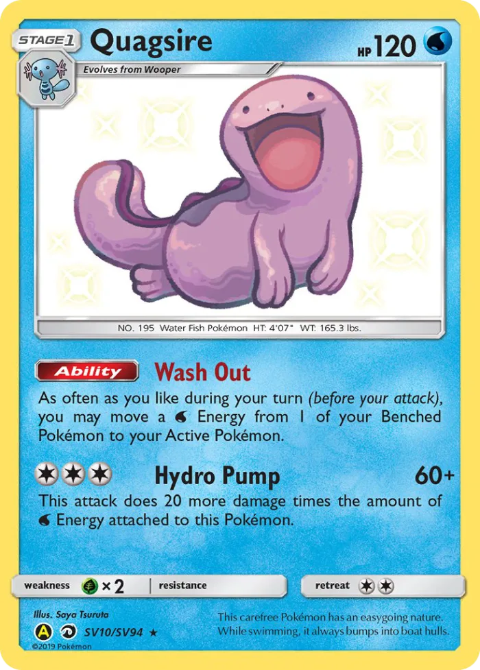 Quagsire #SV10 Hidden Fates Pokemon card