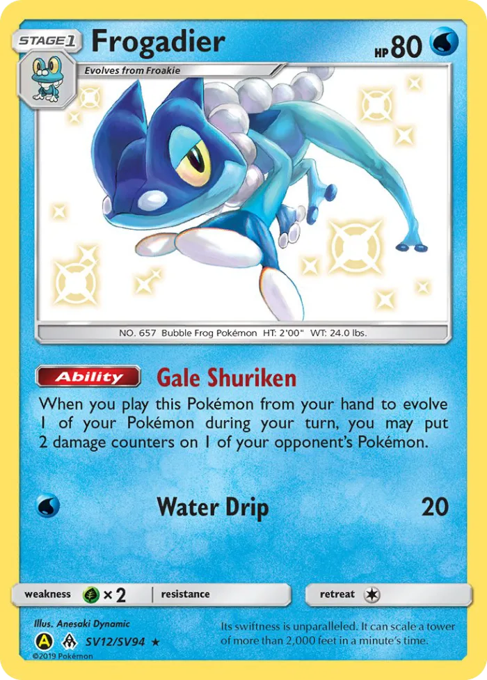 Frogadier #SV12 Hidden Fates Pokemon card