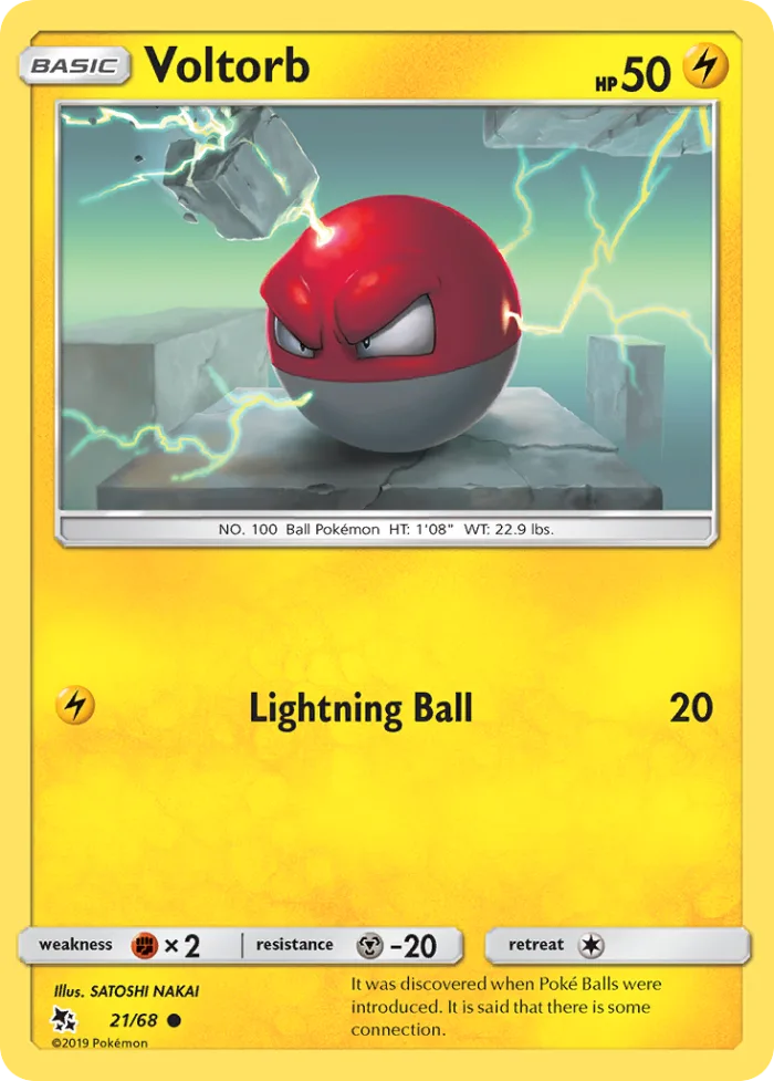 Voltorb #21 Hidden Fates Pokemon card