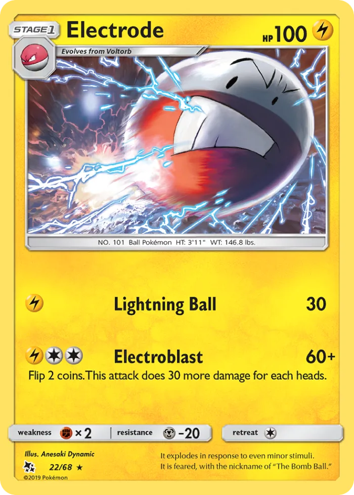 Electrode #22 Hidden Fates Pokemon card